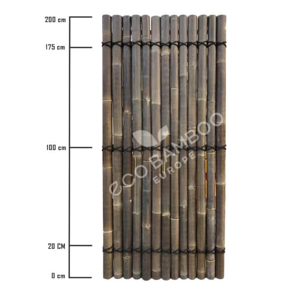 Black bamboe tuinscherm 200×90 cm afmeting